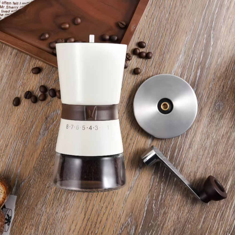 Moedor de Café Manual Ajustável - Design Retrô em Inox