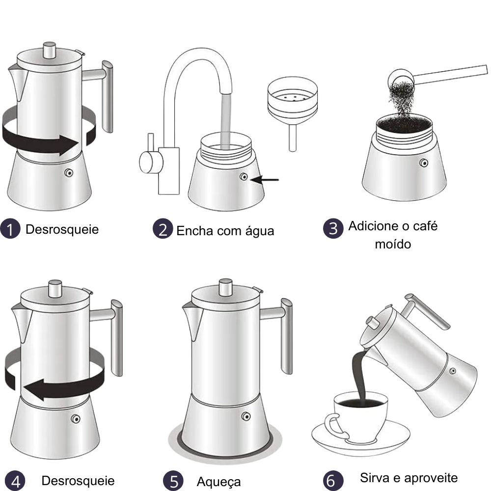 Cafeteira Italiana Moka Inox 4 Xícaras - Original