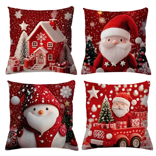 Almofadas Natalinas - 4 Peças e Estampas Diversas