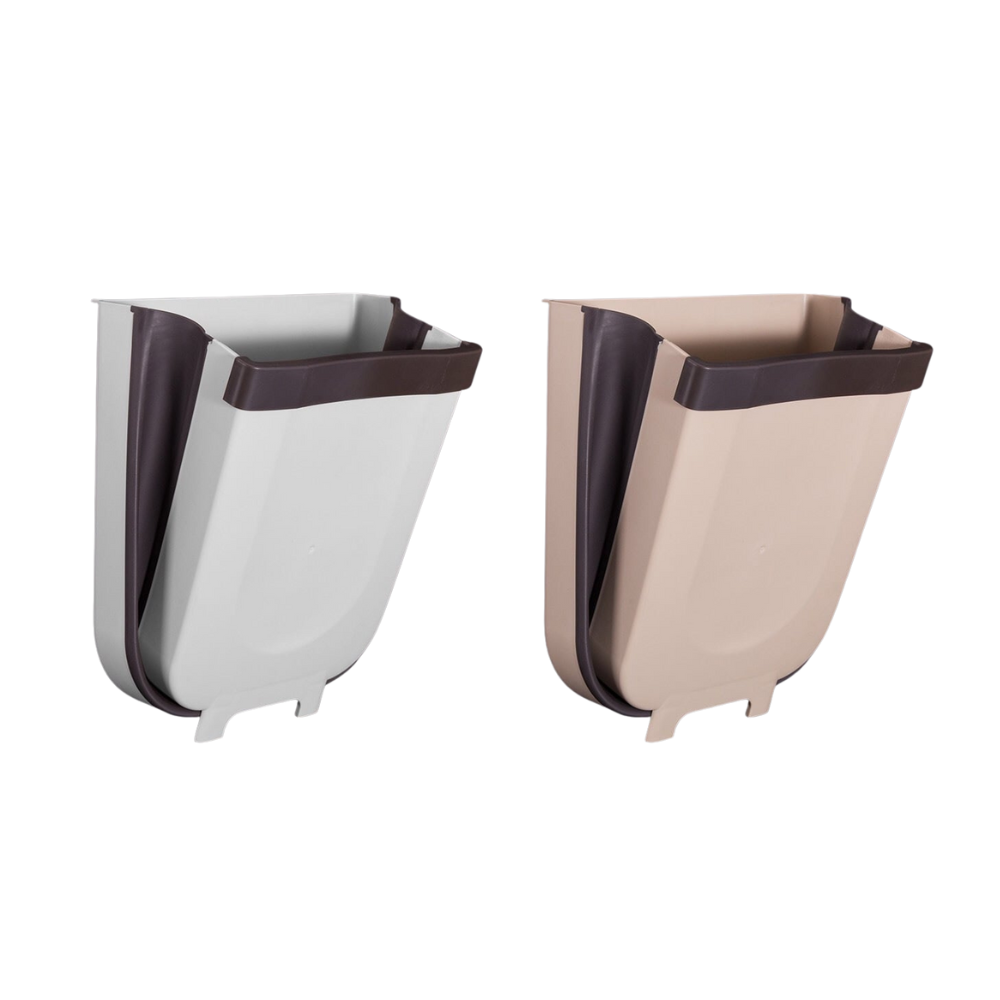 Lixeira Dobrável de Parede 9L - Plástico e Silicone para Cozinha